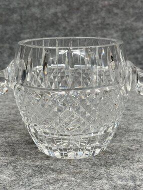 Vintage Ceska Lead Crystal Ice Bucket / Wine Chiller with Integrated Tab Handles